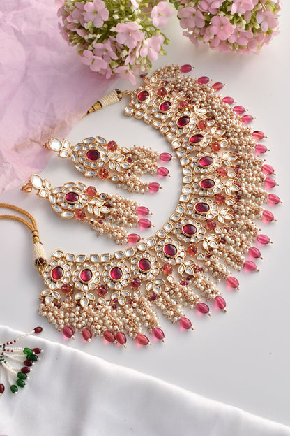 Victorian Polki Embellished Necklace Set 