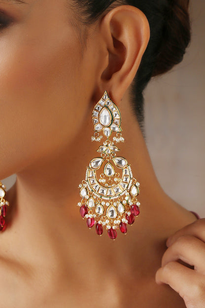 Moissanite Polki Embellished Chandbalis 