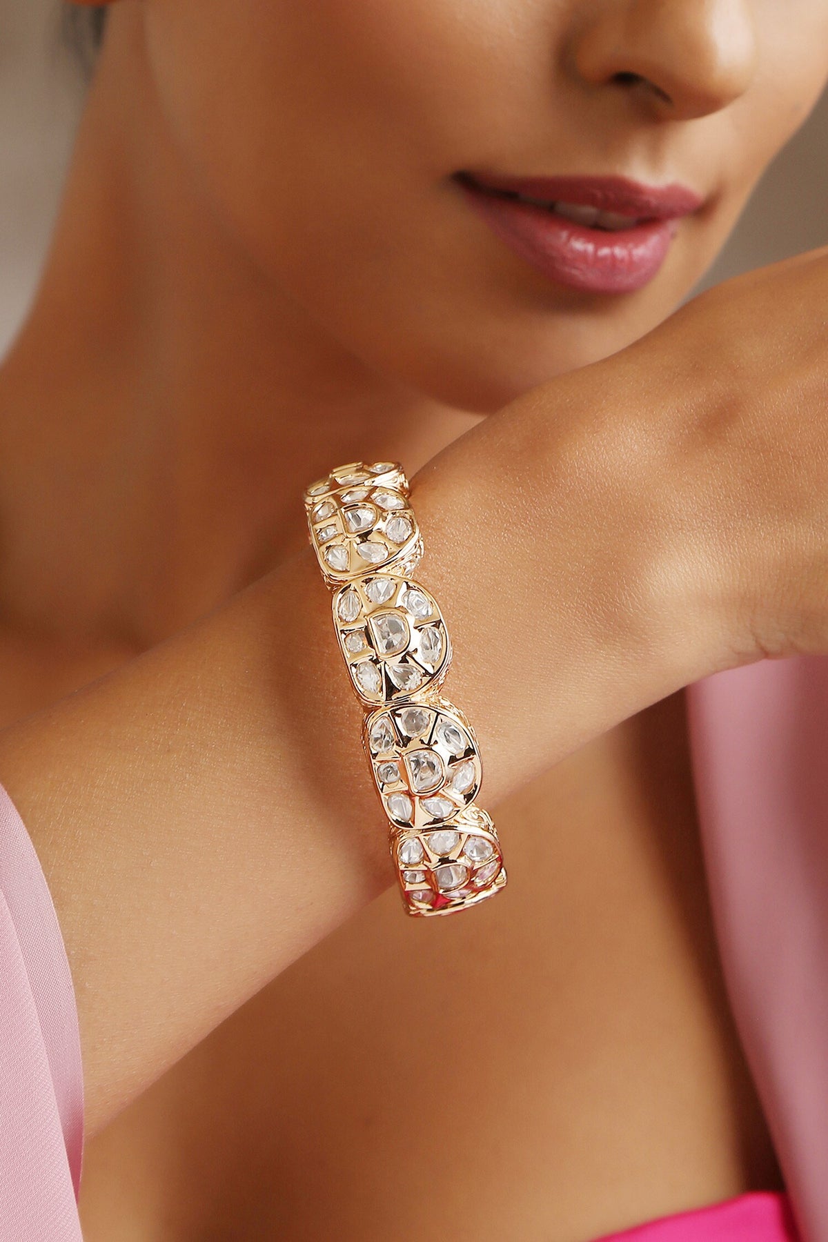 Geometric Cut Work Embellished Kada 