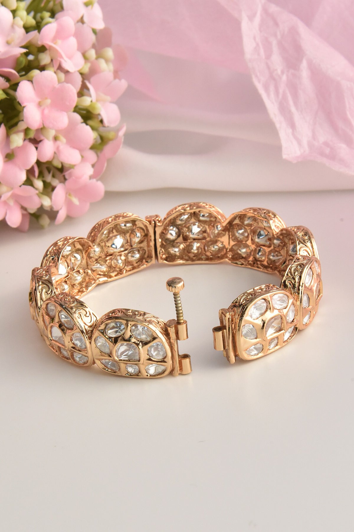 Geometric Cut Work Embellished Kada 