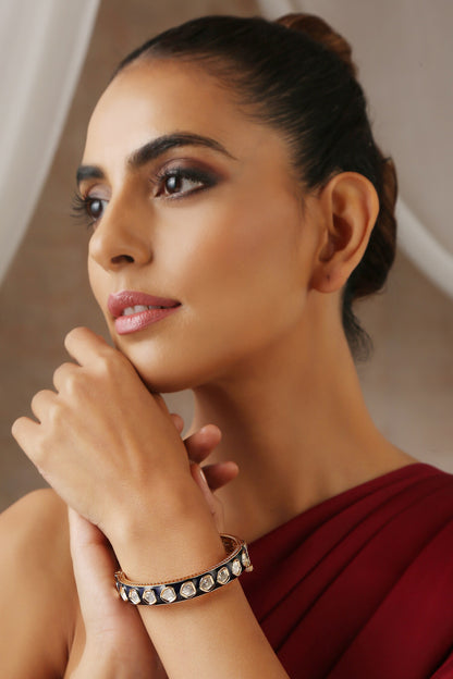 Moissanite Polki Embellished Kada 