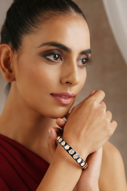 Moissanite Polki Embellished Kada 