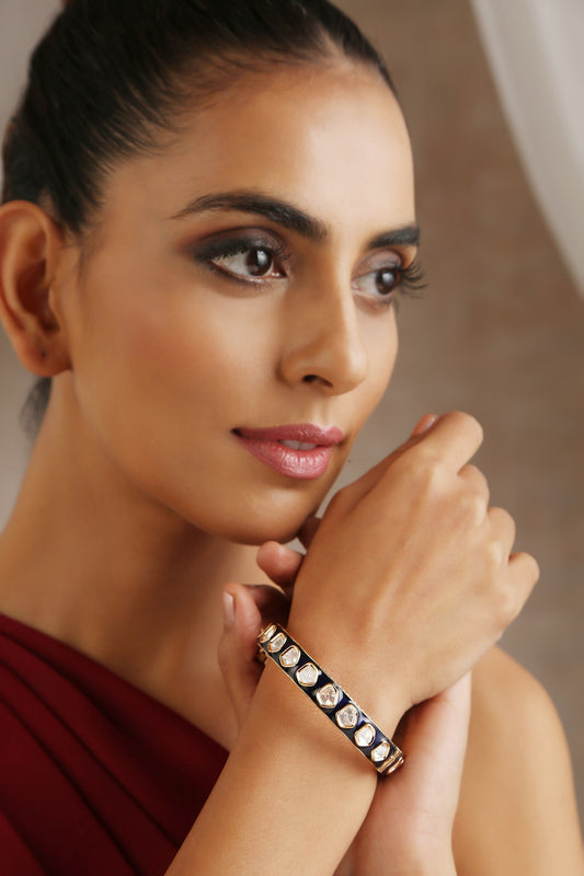 Moissanite Polki Embellished Kada 