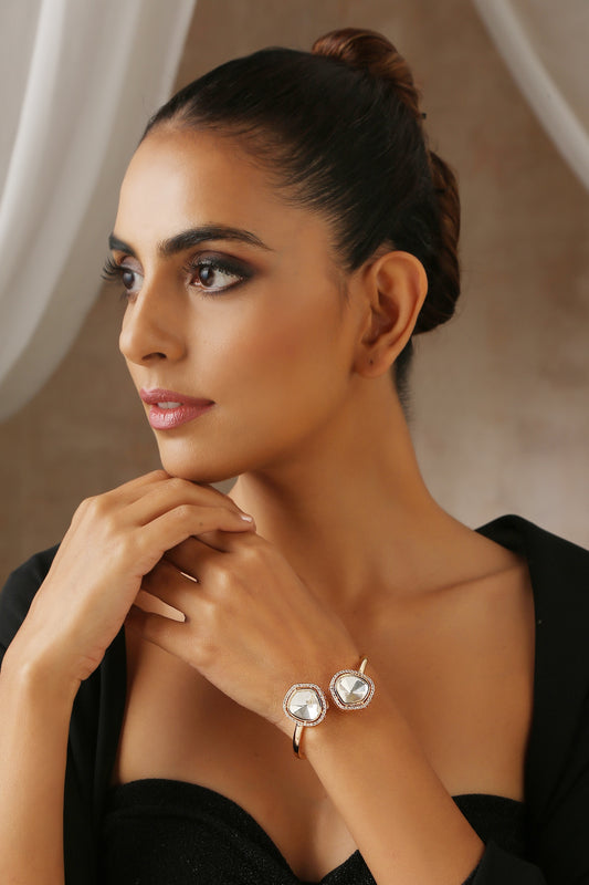 Moissanite Polki Embellished Bracelet 