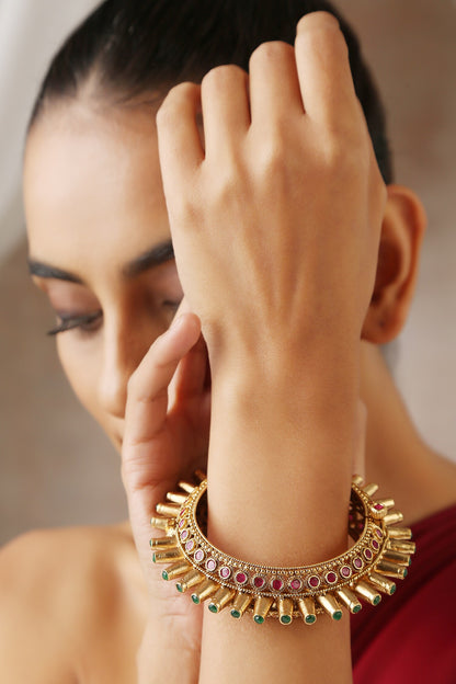 Spiked Embellished Temple Kada 