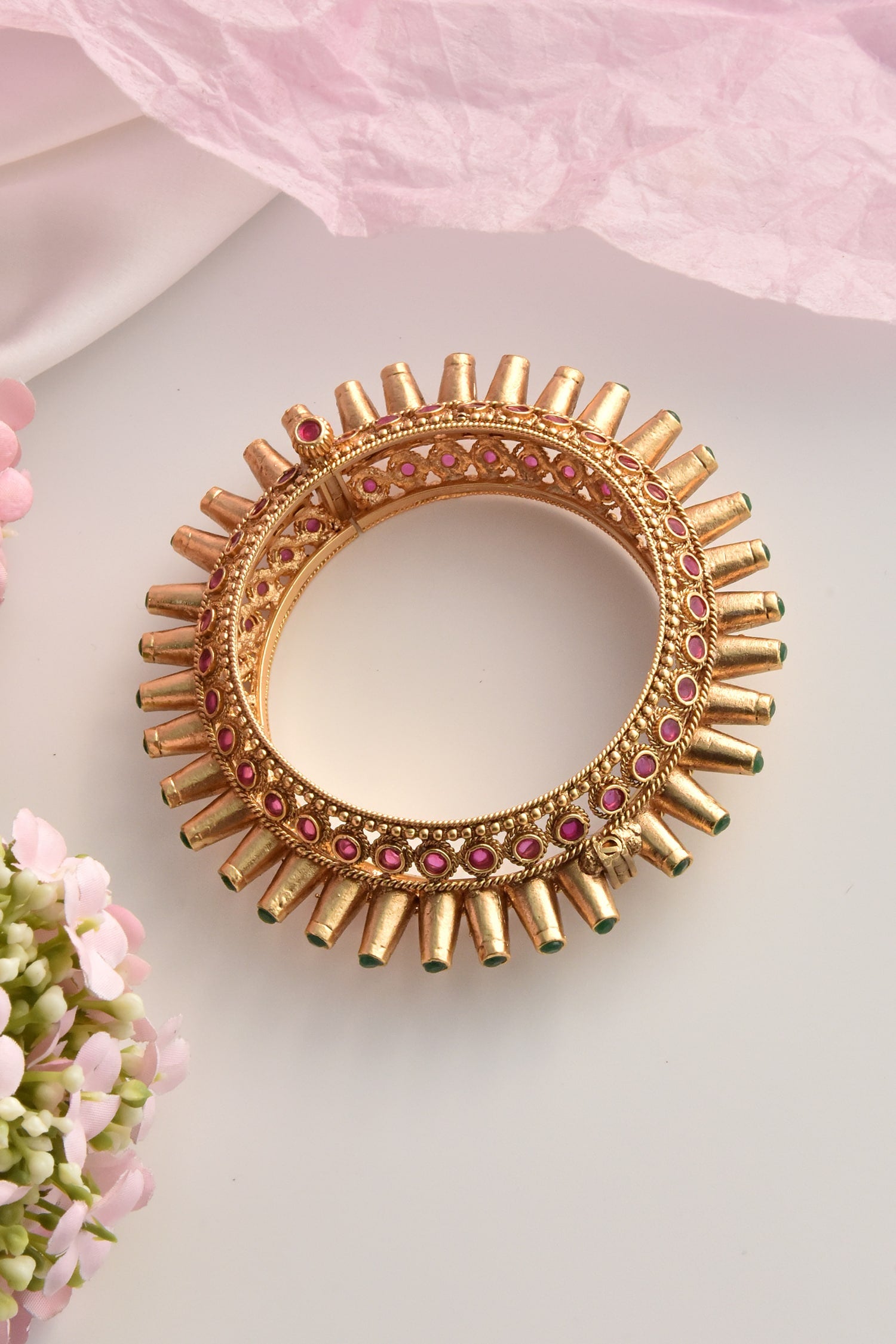 Spiked Embellished Temple Kada 