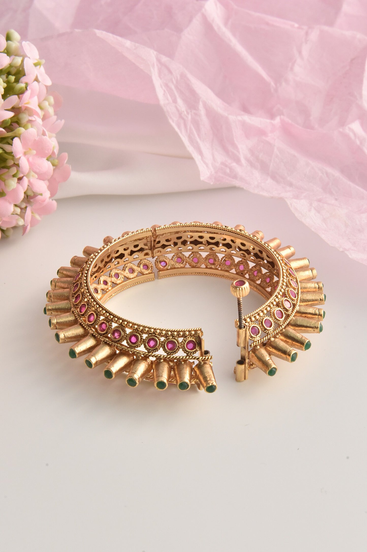 Spiked Embellished Temple Kada 