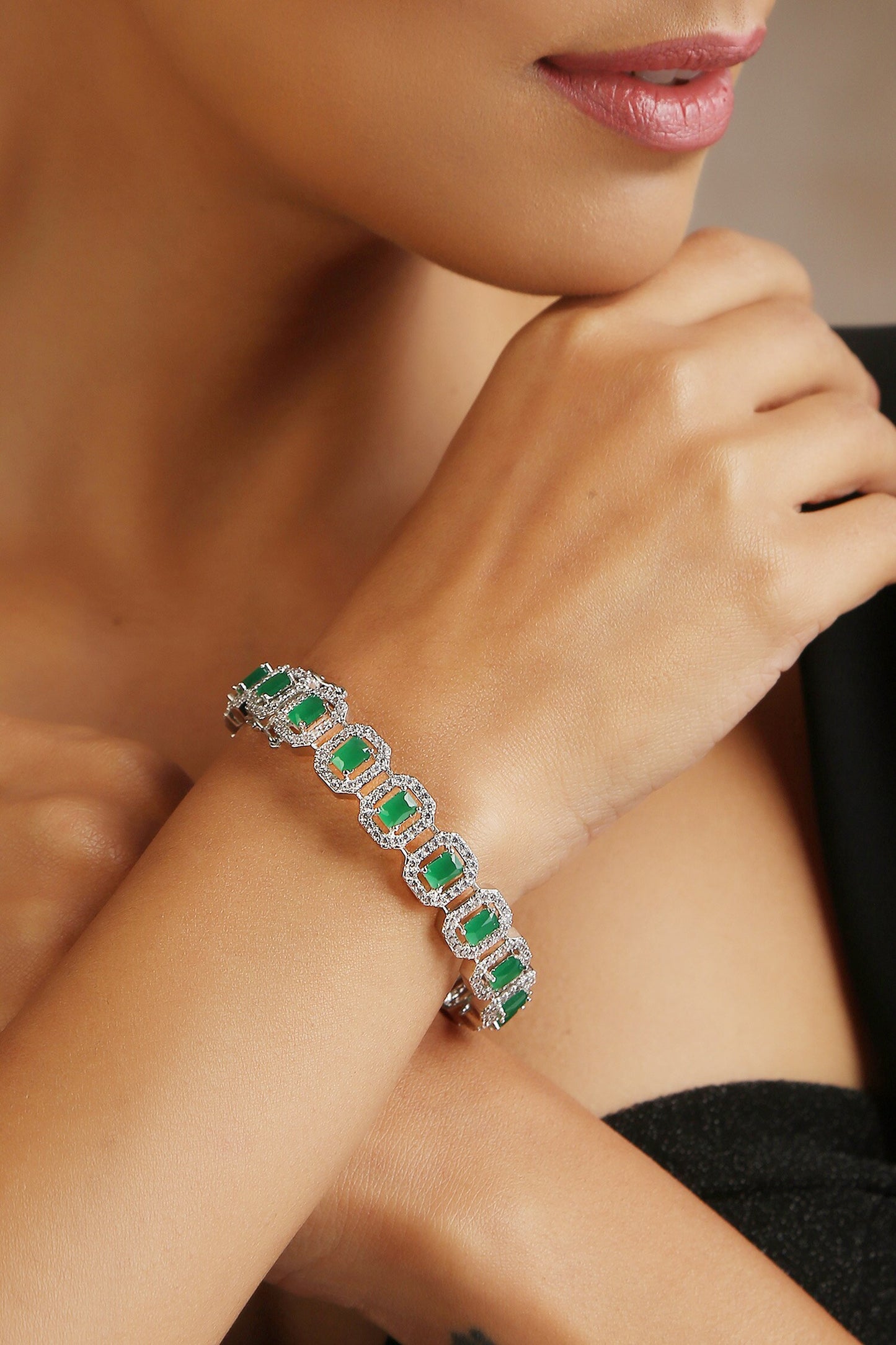 Embellished Geometric Cut Work Kada 