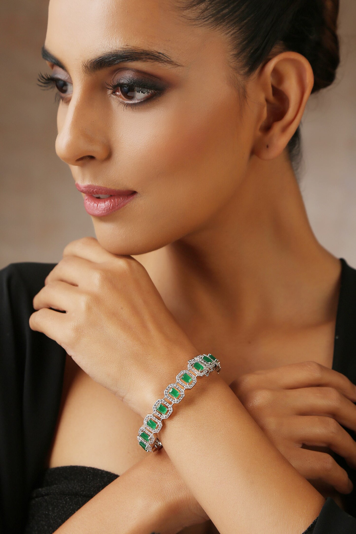 Embellished Geometric Cut Work Kada 