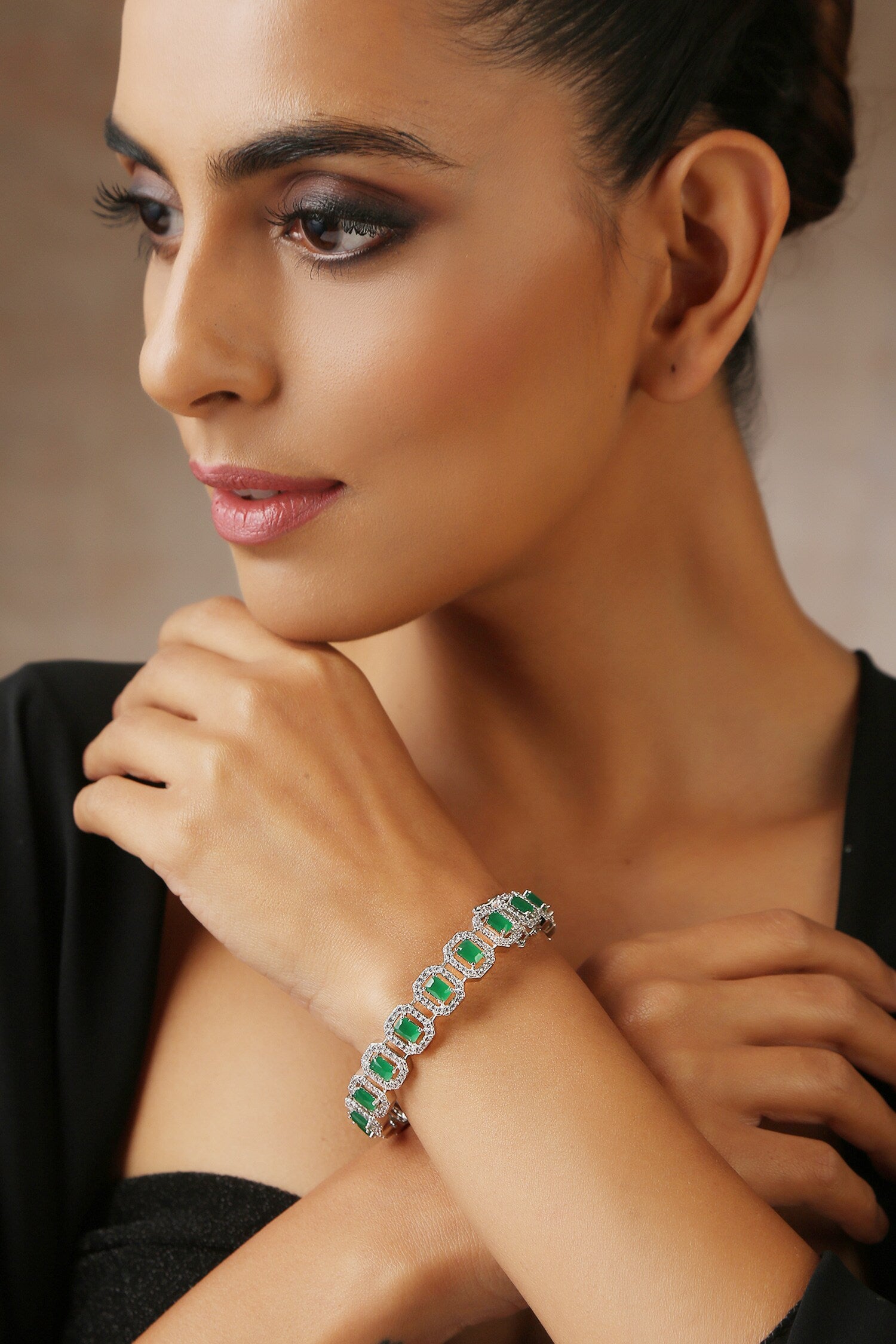 Embellished Geometric Cut Work Kada 