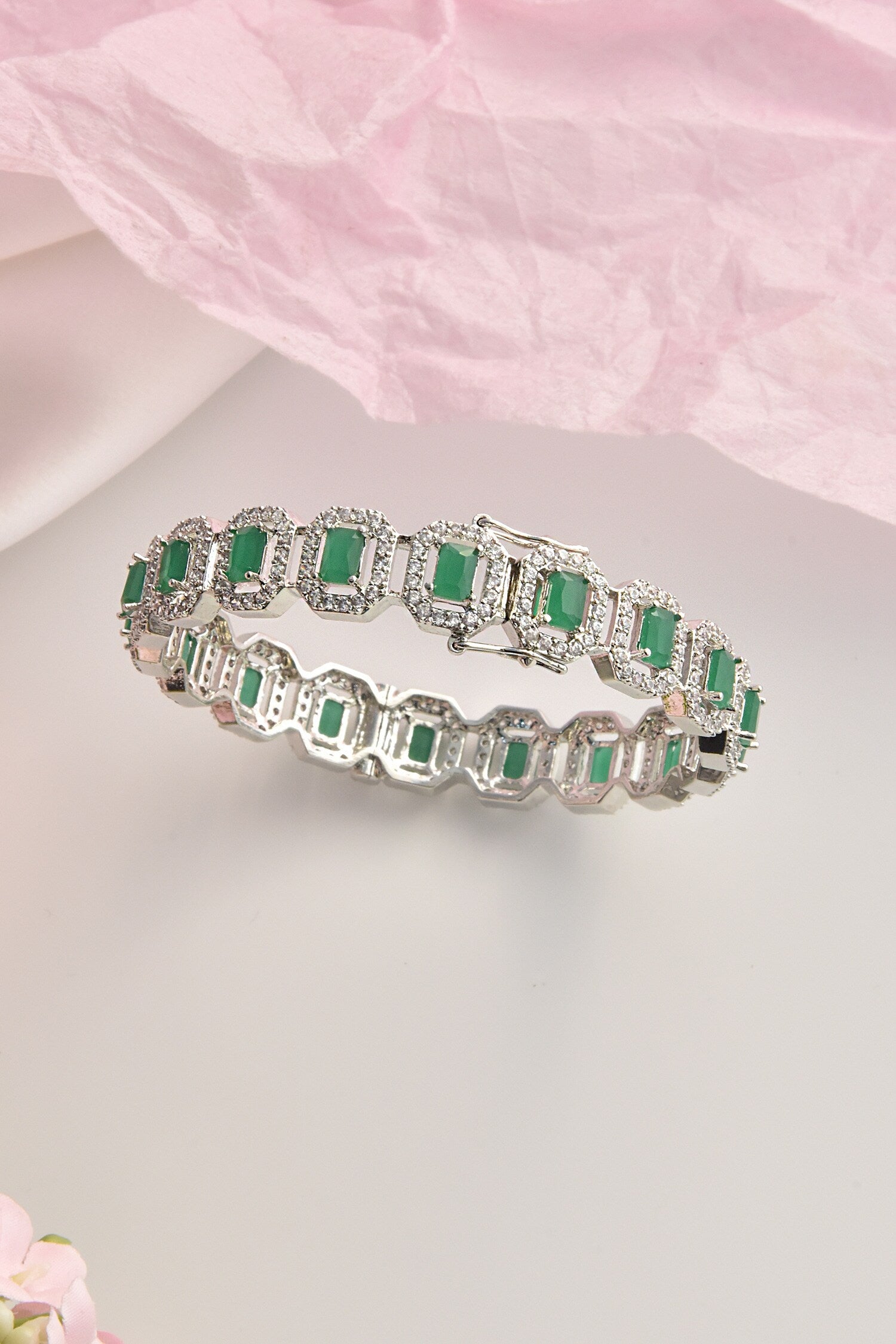 Embellished Geometric Cut Work Kada 