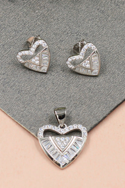Heart Shaped Studs With Pendant 