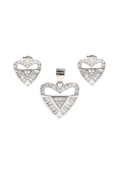 Heart Shaped Studs With Pendant 