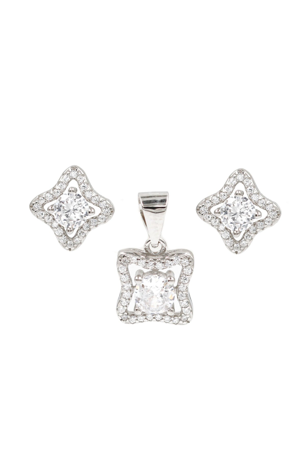 Blossom Stone Studded Pendant Set 