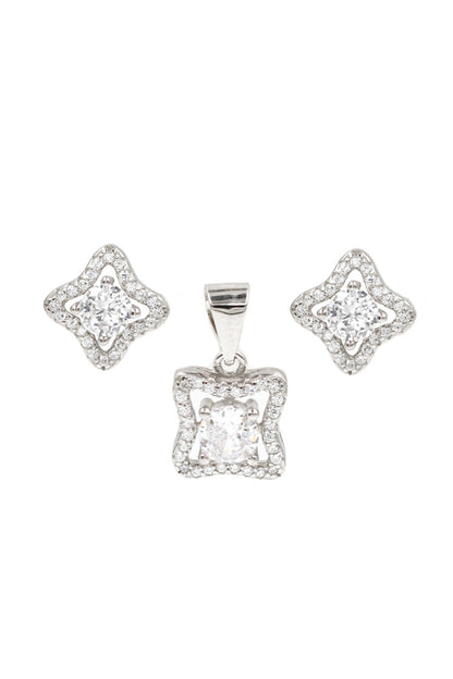 Blossom Stone Studded Pendant Set 
