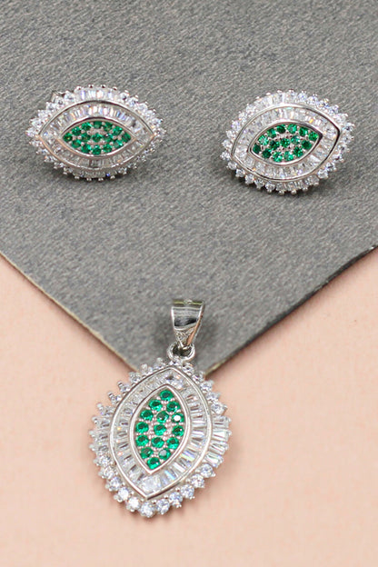 Stone Studded Pendant Set 