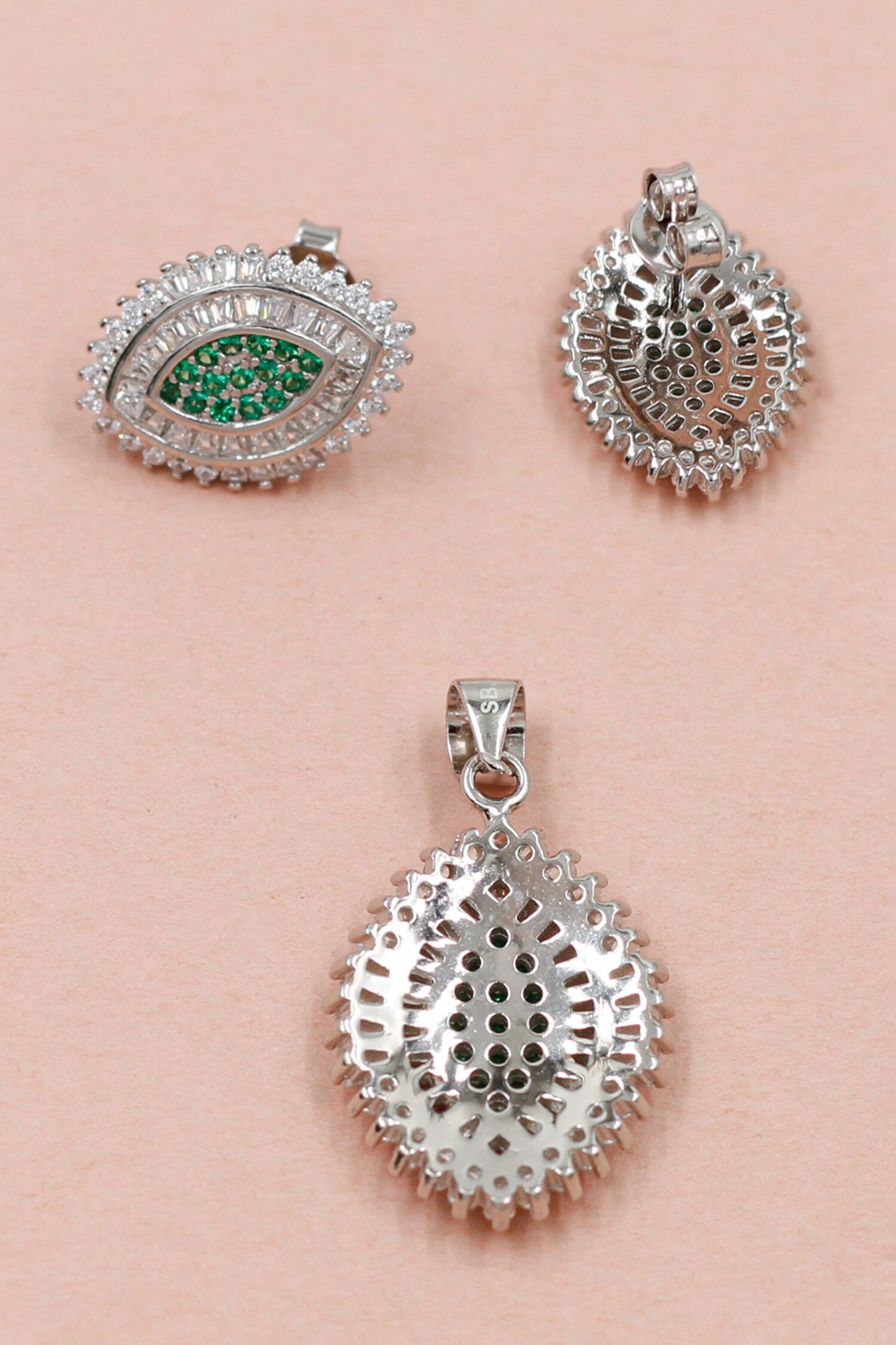Stone Studded Pendant Set 