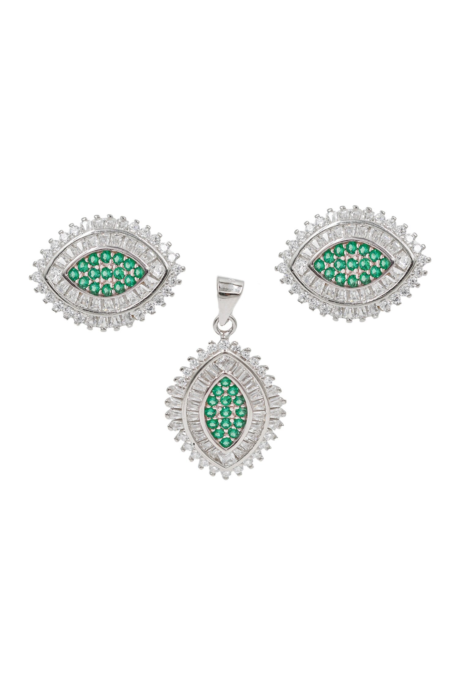 Stone Studded Pendant Set 