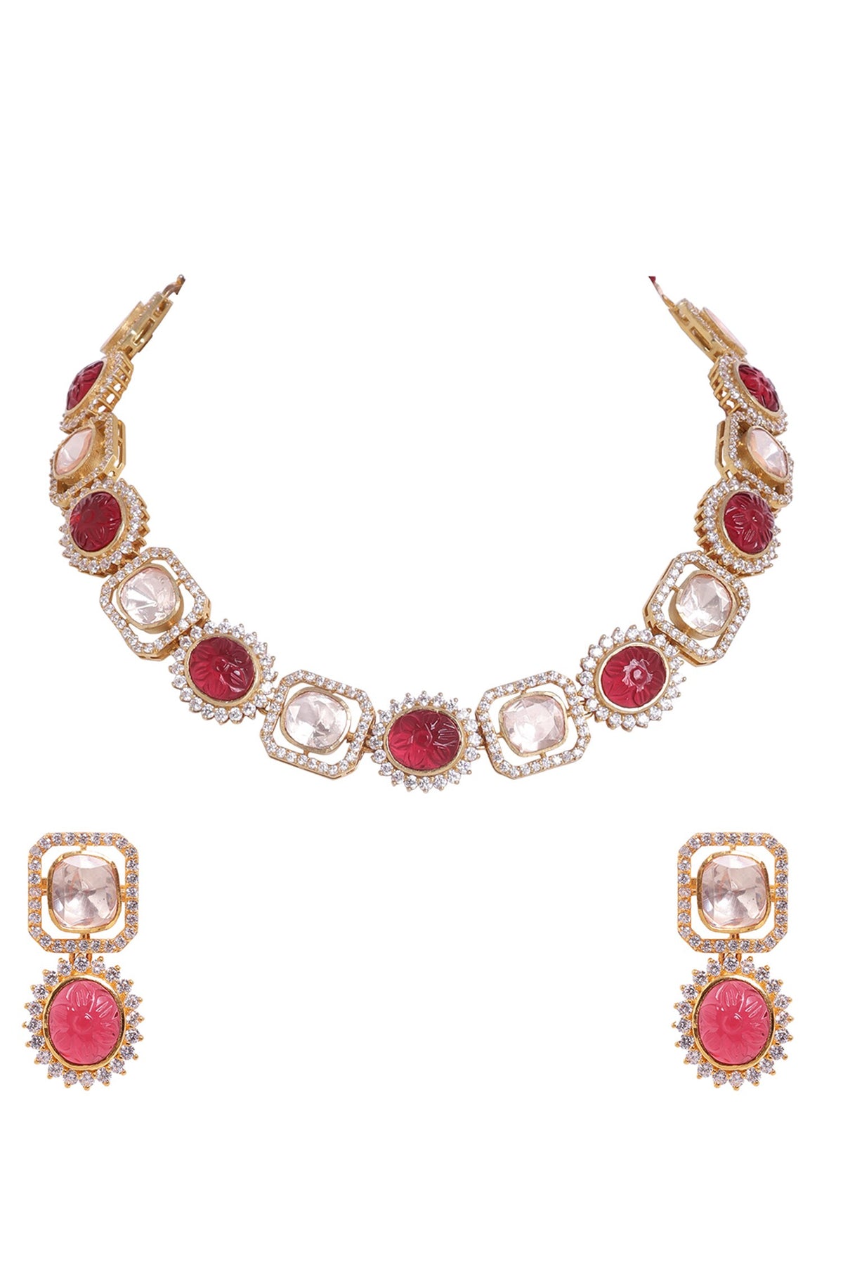 Celeste Bloom Cubic Zirconia Studded Jewellery Set 