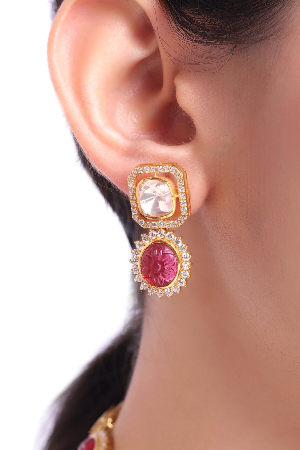 Celeste Bloom Cubic Zirconia Studded Jewellery Set 