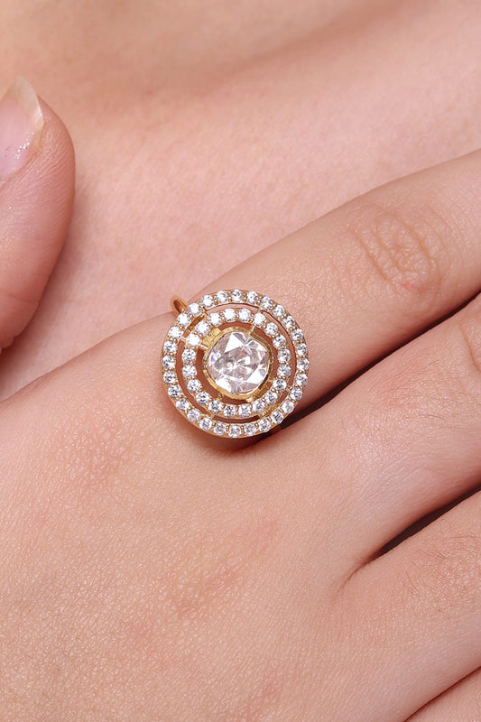 Helix Cubic Zirconia Encrusted Ring 