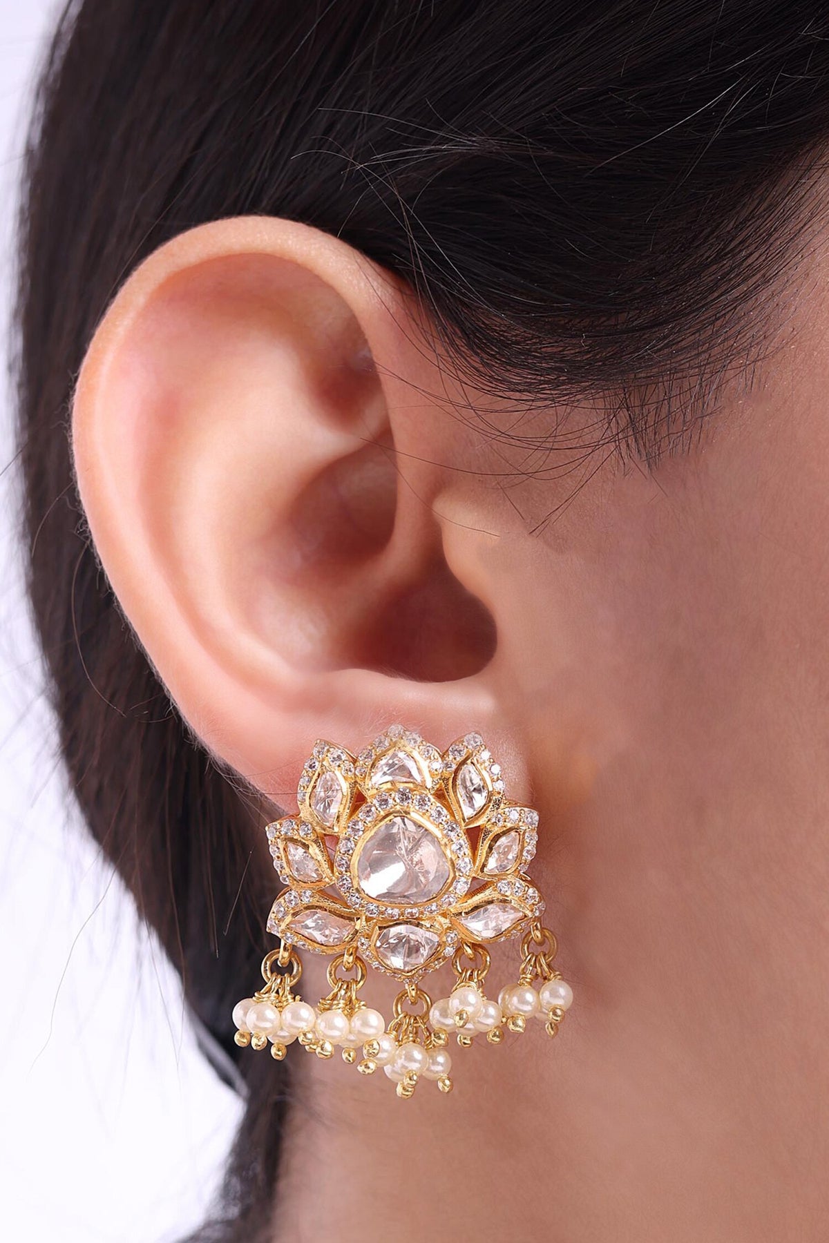 Padma Moissanite Polki Studded Jewellery Set 