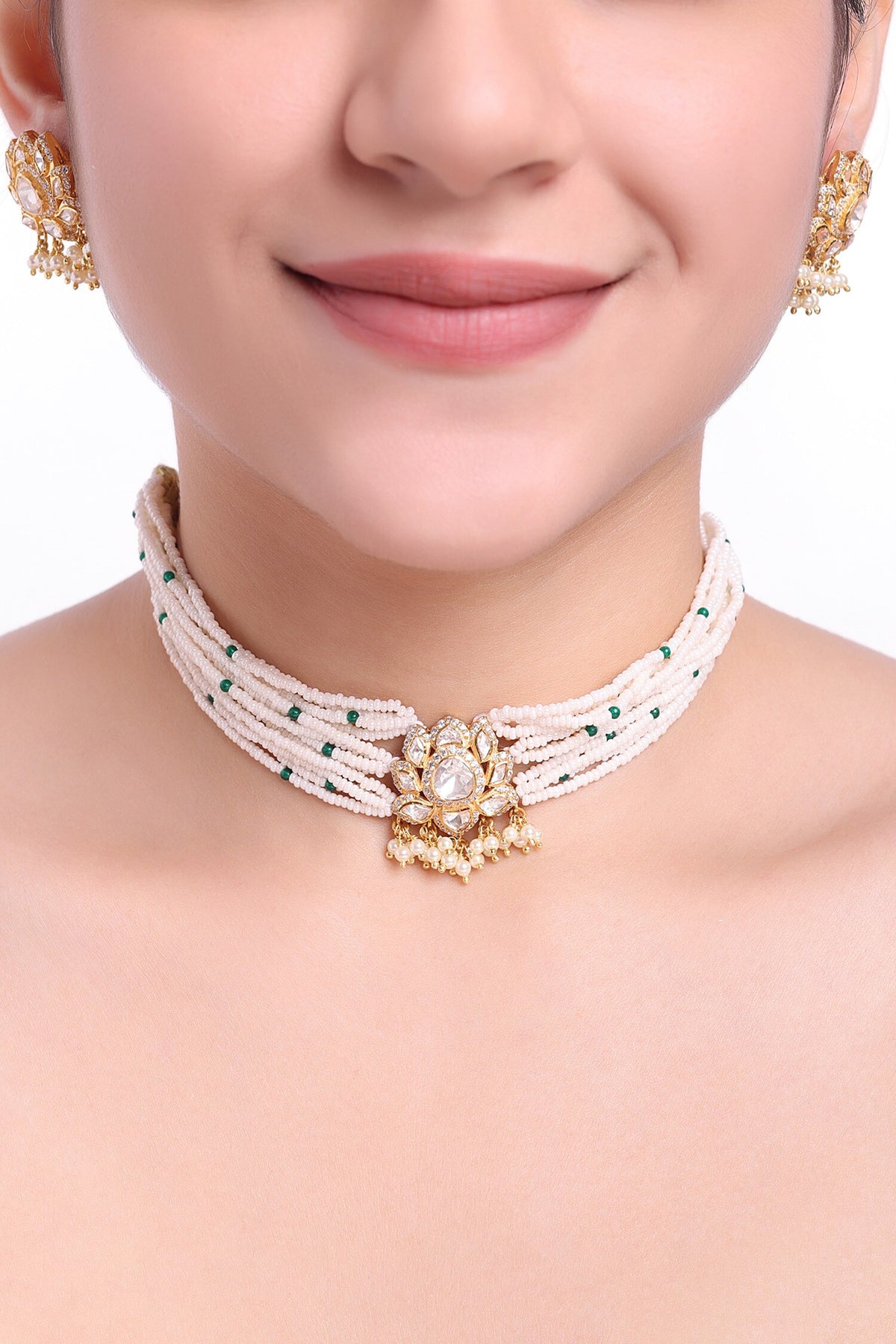 Padma Moissanite Polki Studded Jewellery Set 