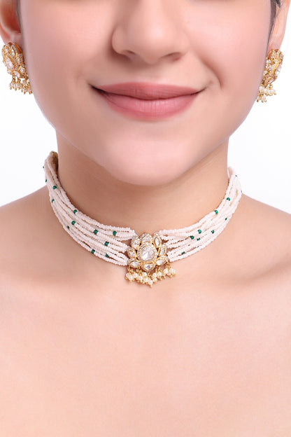 Padma Moissanite Polki Studded Jewellery Set 