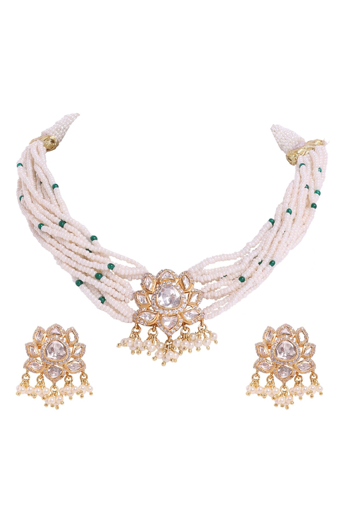 Padma Moissanite Polki Studded Jewellery Set 
