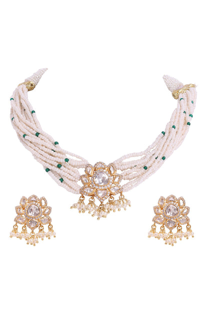 Padma Moissanite Polki Studded Jewellery Set 