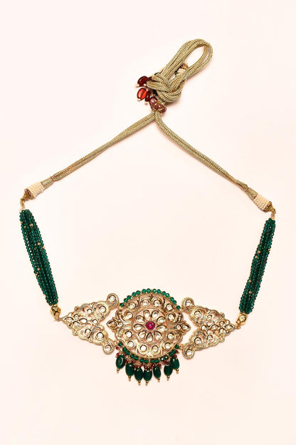 Kundan & Stone Embellished Choker Necklace Set 