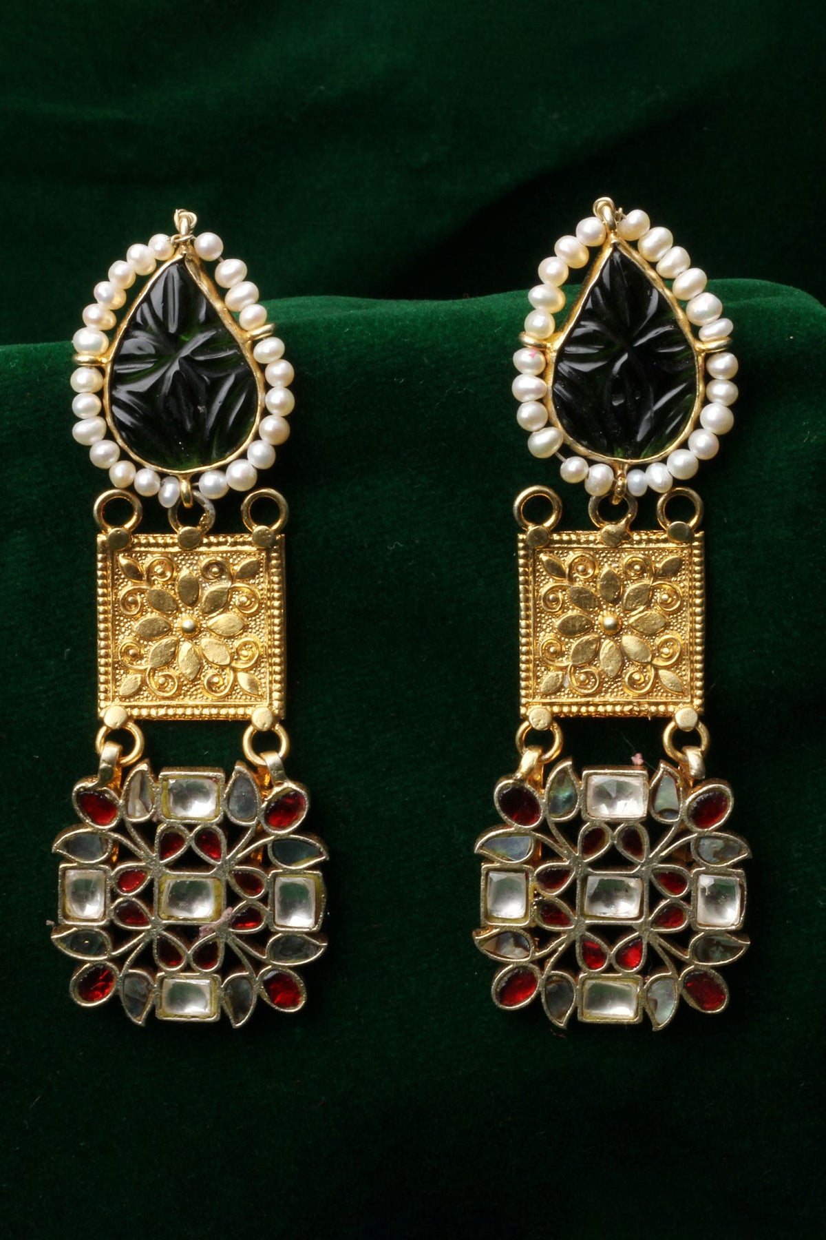 Tihara Floral Carved Earrings 
