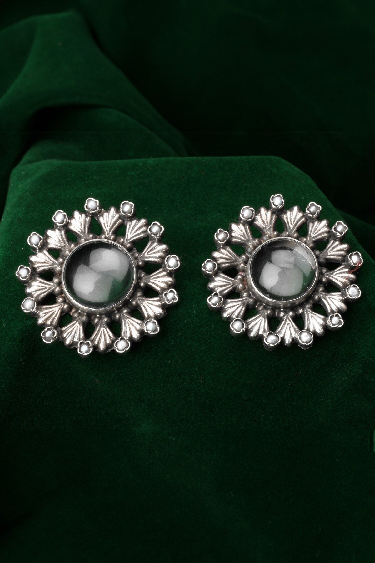 Zaneta Floral Carved Studs 
