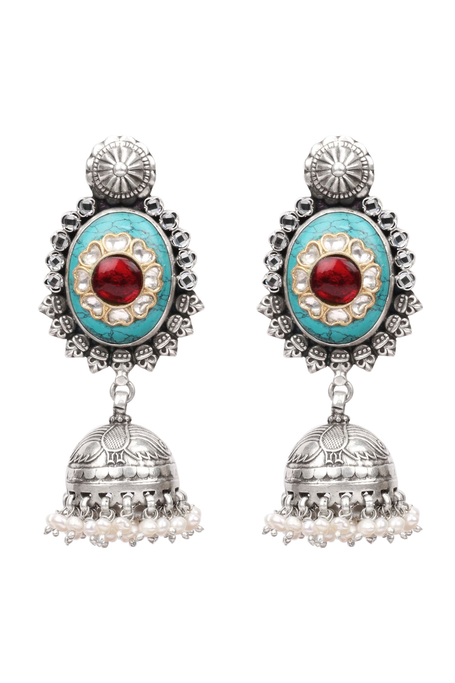 Nera Flower Carved Earrings 