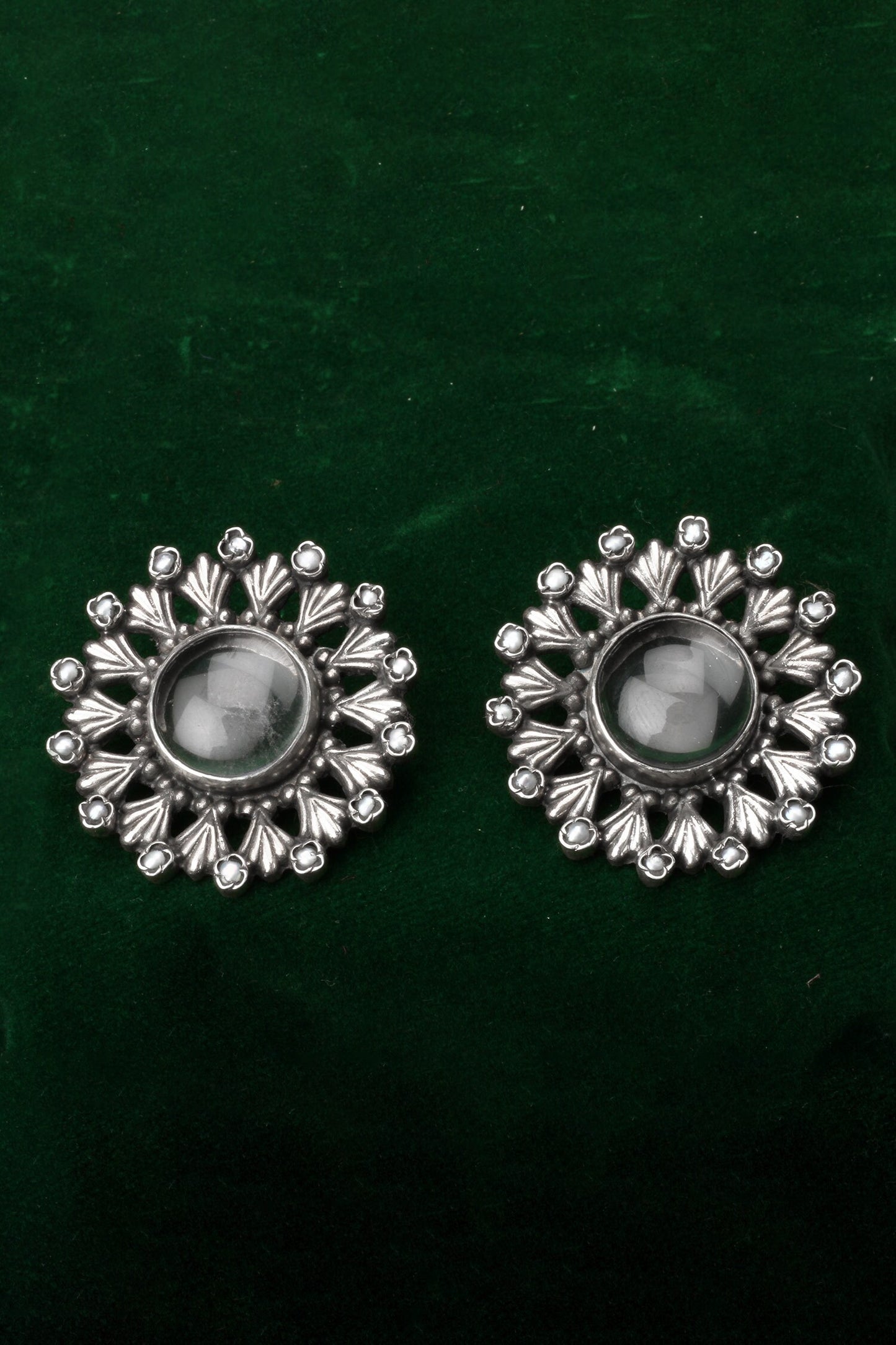 Greta Flower Carved Earrings 