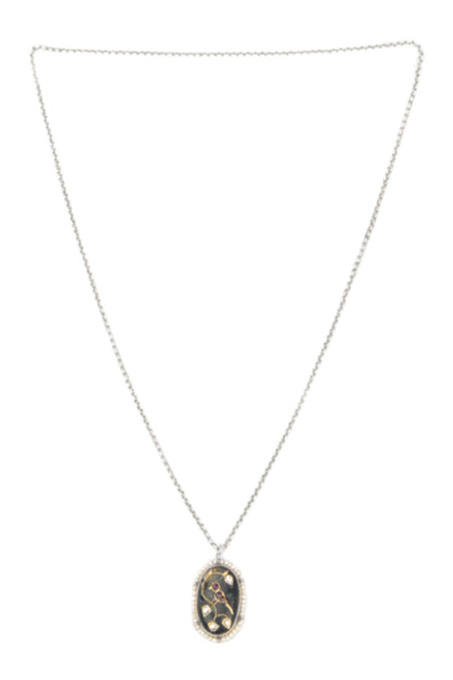 Clarina Labradorite Stone Embellished Pendant Necklace 
