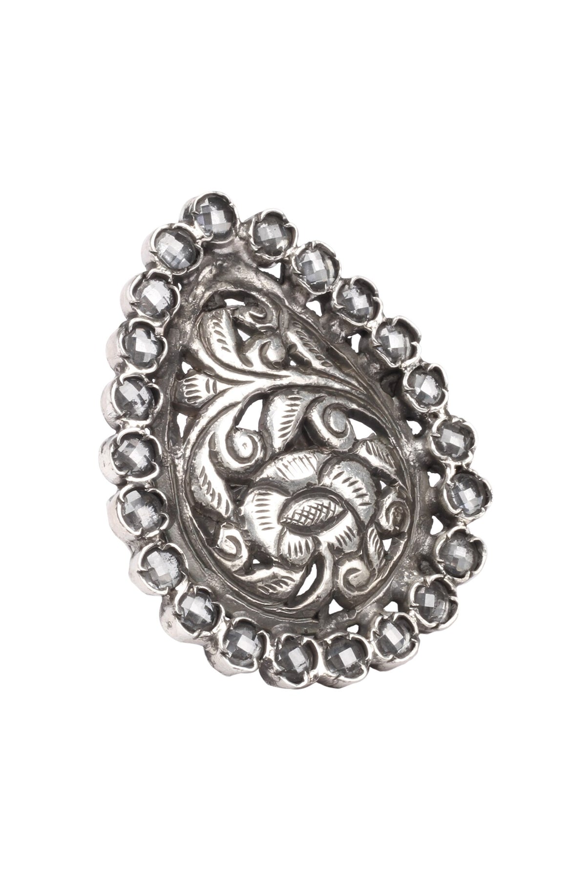 Inaya Tear Drop Carved Ring 