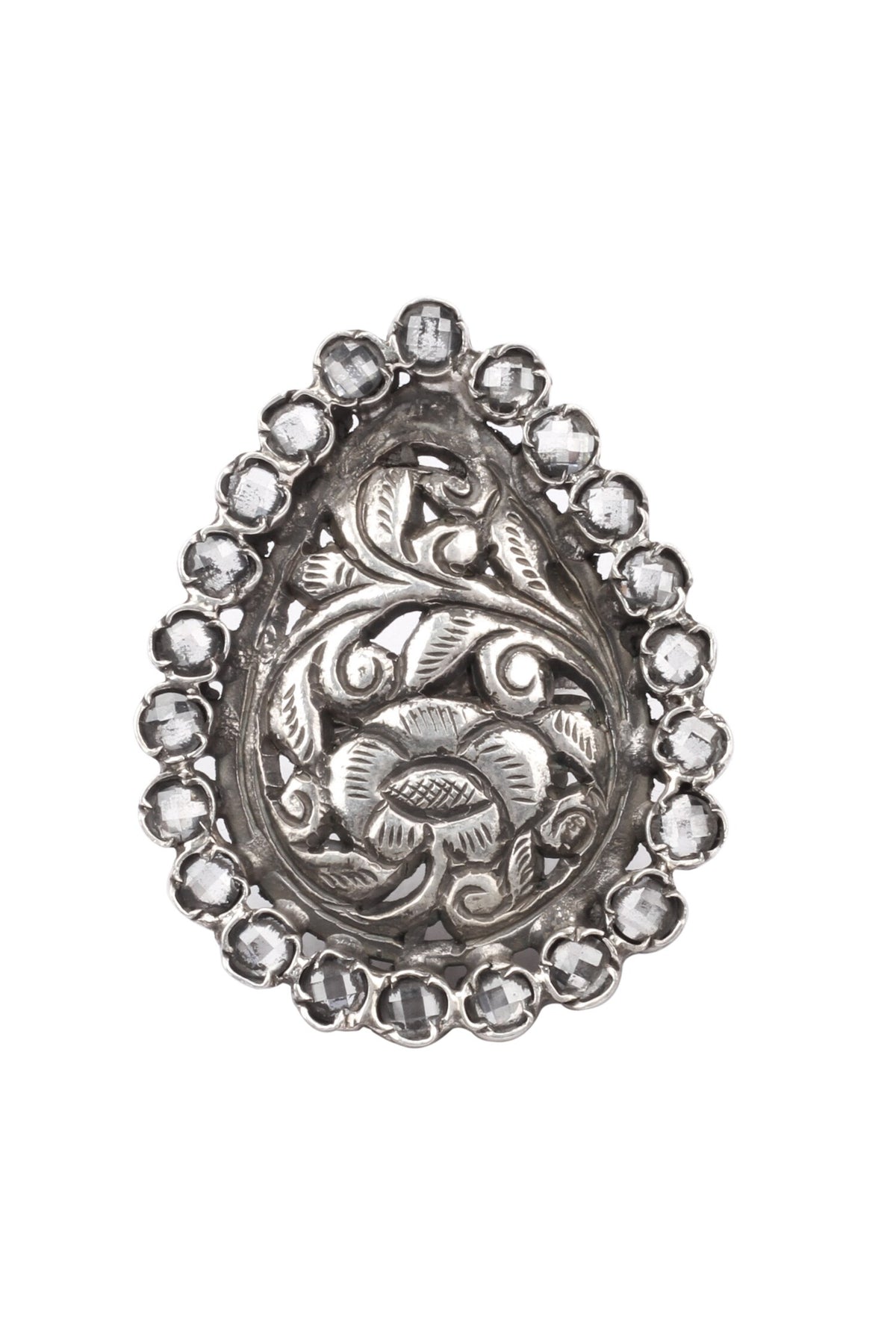 Inaya Tear Drop Carved Ring 