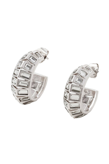 Disco Mirror Rib Hoop Earrings 