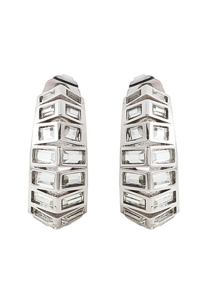 Disco Mirror Rib Hoop Earrings 