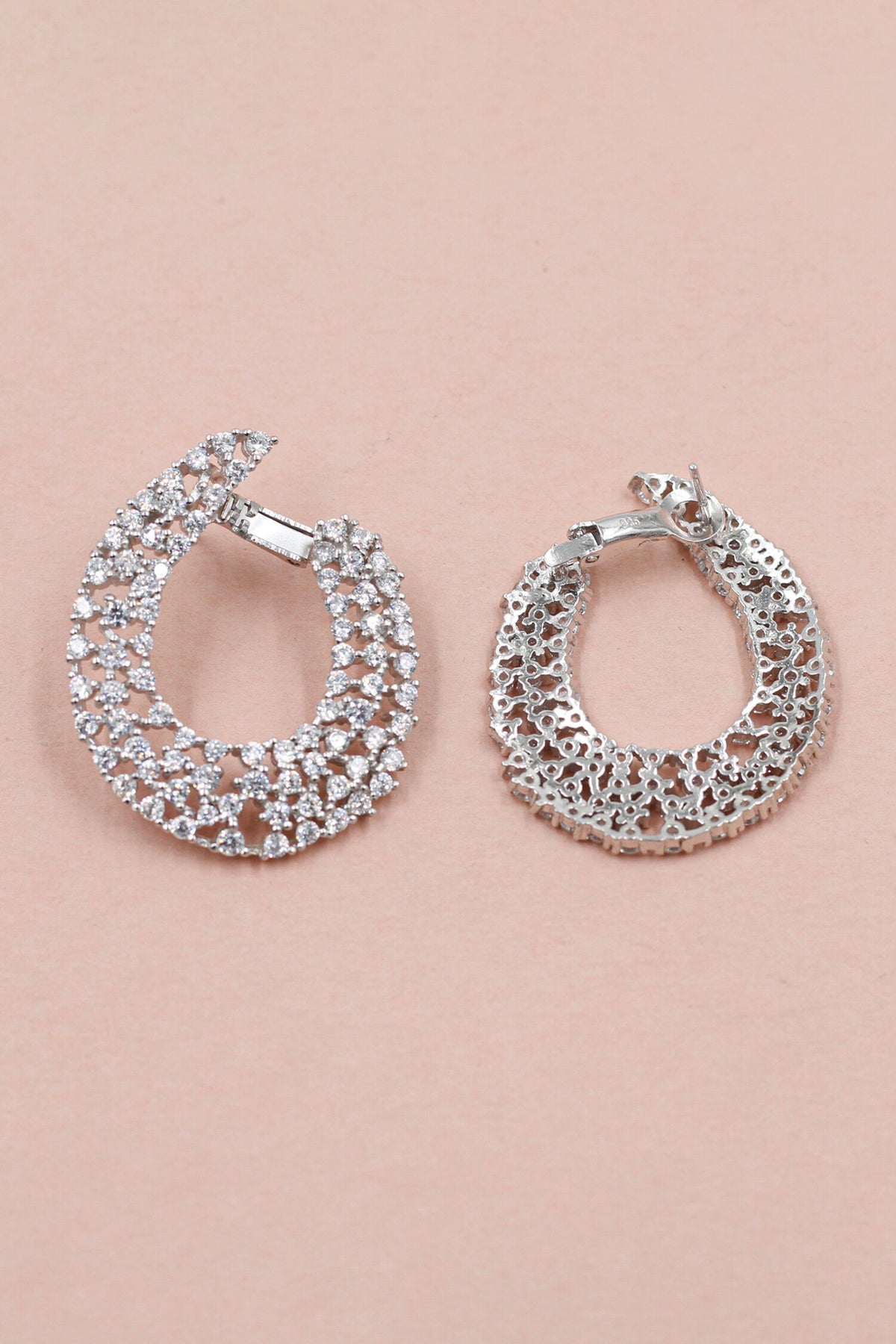 Mystic Aura Embellished Hoop Earrings 