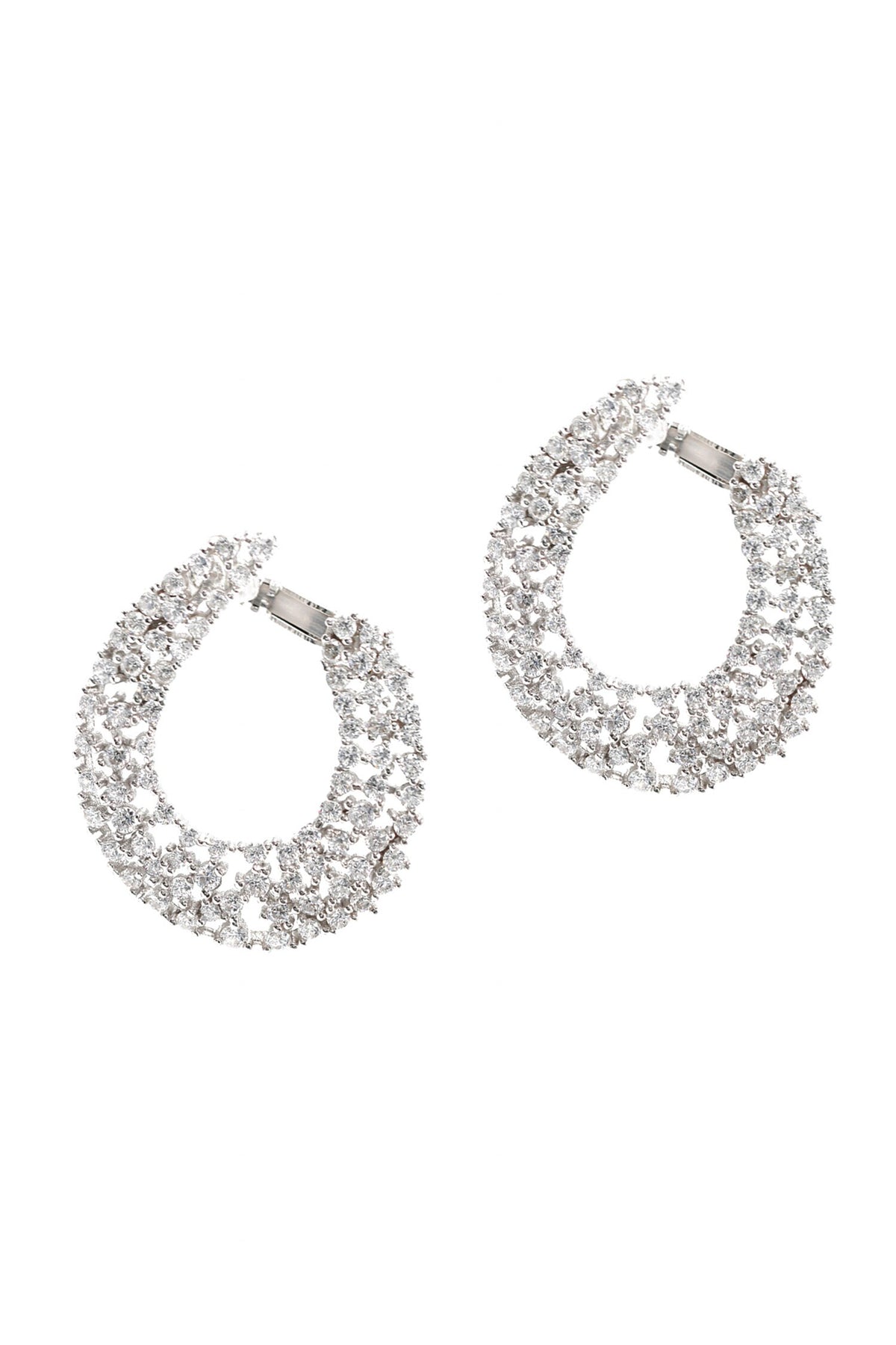 Mystic Aura Embellished Hoop Earrings 