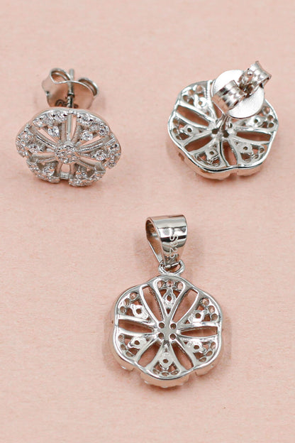 Radiant Reflection Floral Pendant Set 