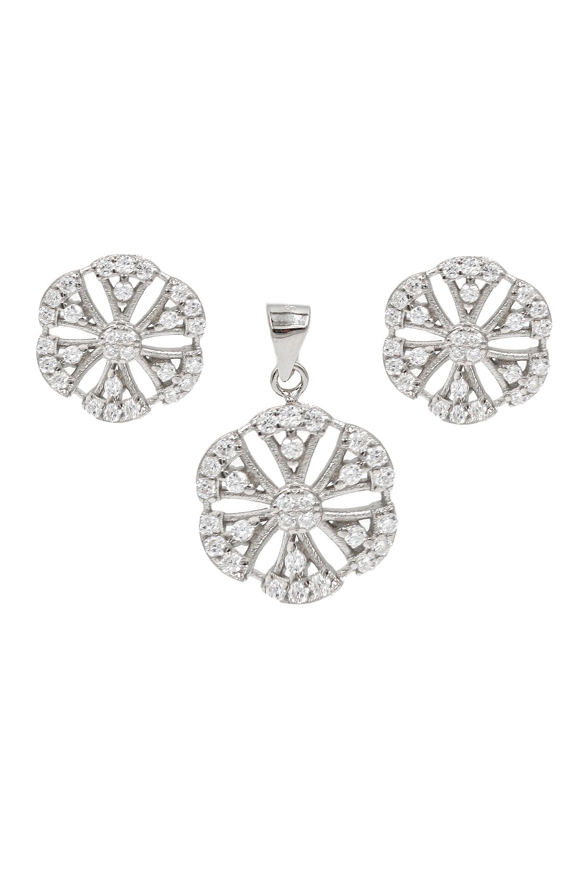 Radiant Reflection Floral Pendant Set 