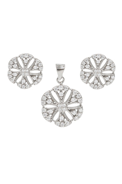 Radiant Reflection Floral Pendant Set 