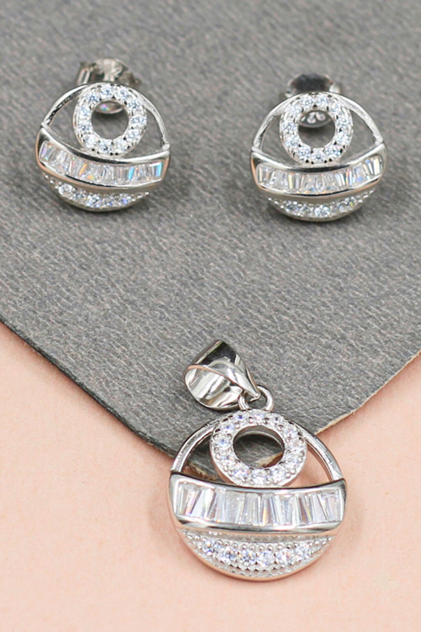 Celestial Harmony Embellished Pendant Set 