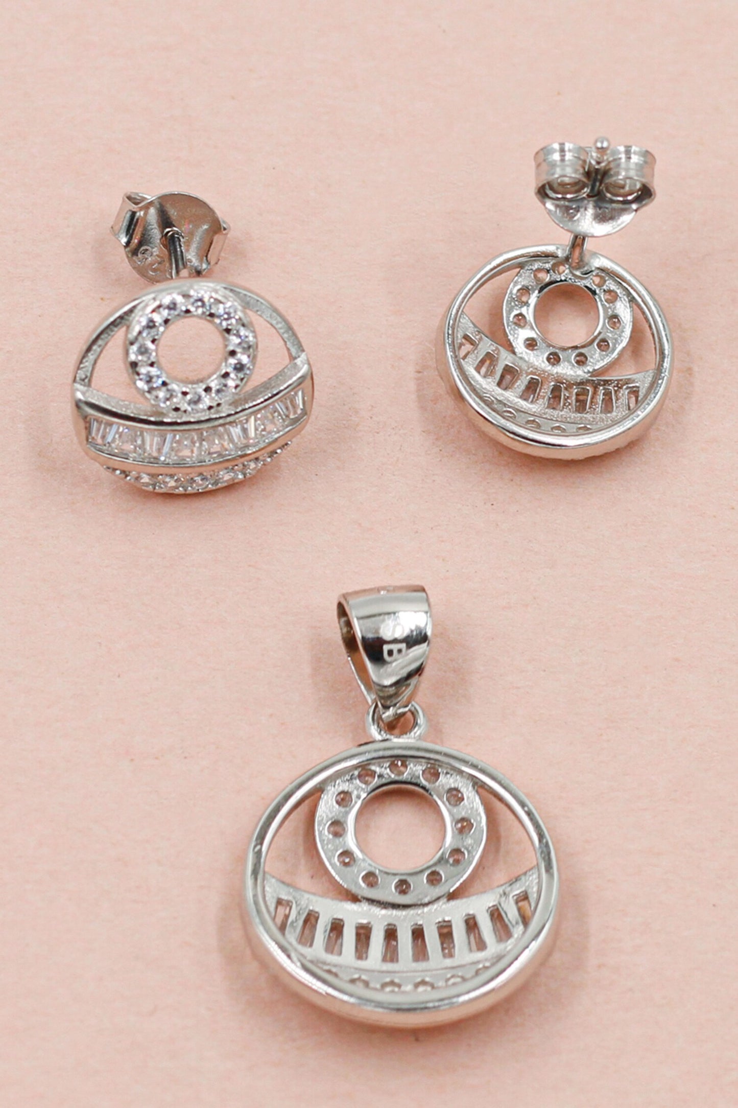 Celestial Harmony Embellished Pendant Set 
