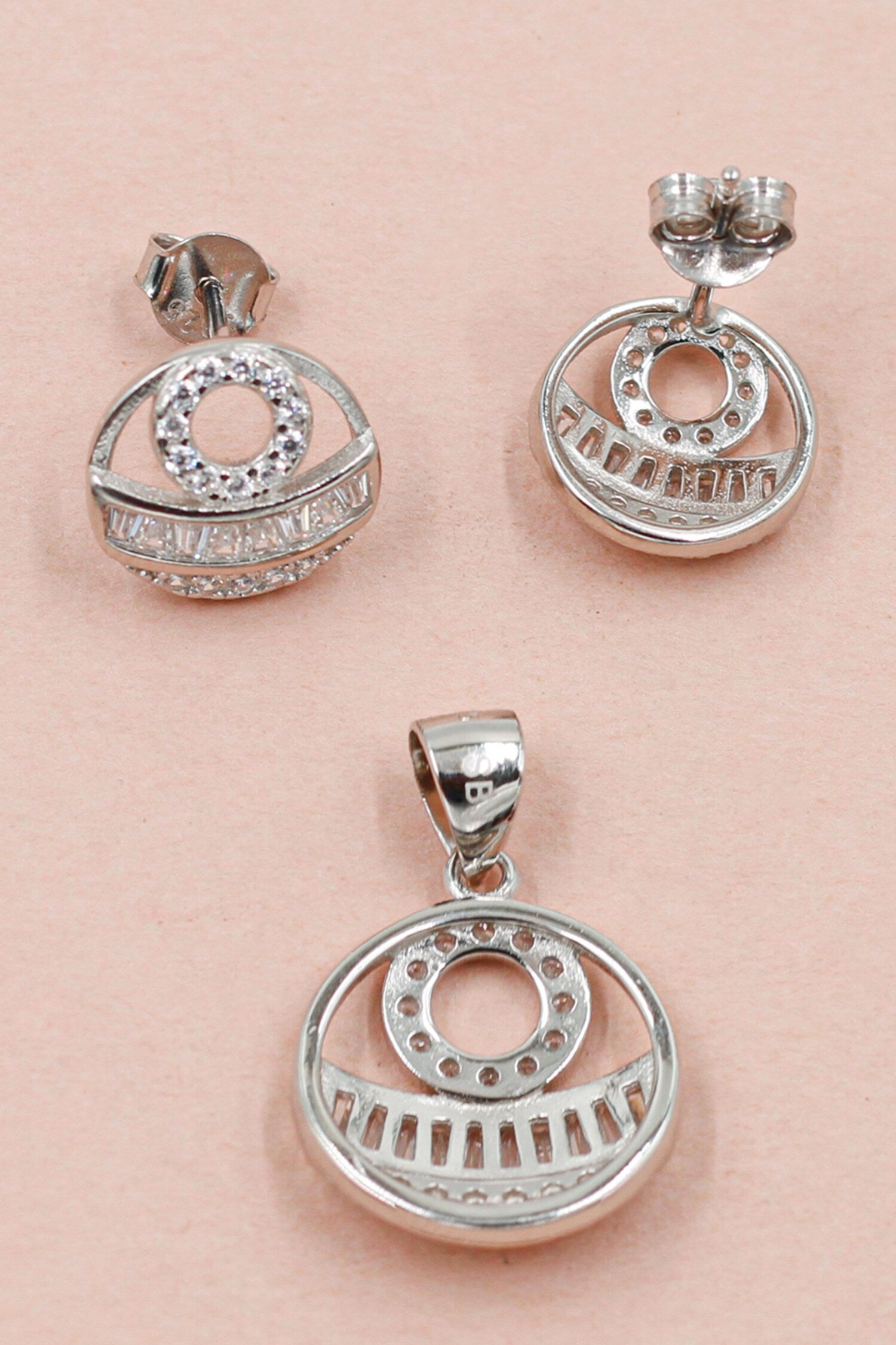 Celestial Harmony Embellished Pendant Set 