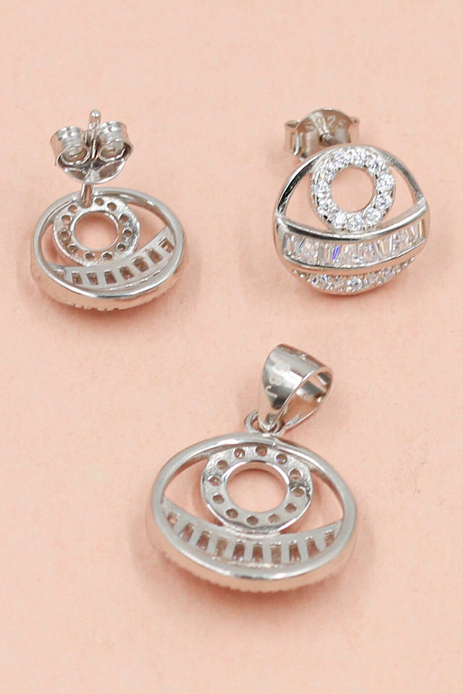 Celestial Harmony Embellished Pendant Set 