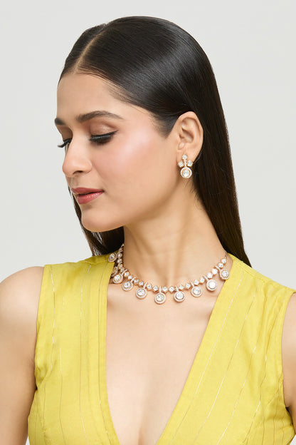 Blissful Dew Moissanite Encrusted Jewellery Set 